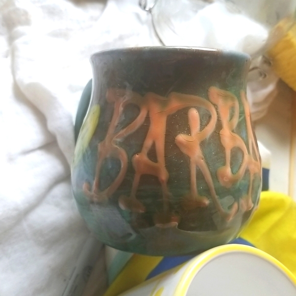 Earthworks - I ♡ Barbados Teal Pottery Mug - Picture 3 of 8